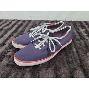 Keds Champion WF61869 Navy Canvas Sneakers Womens Size 10 Red Trim Speckled Lace